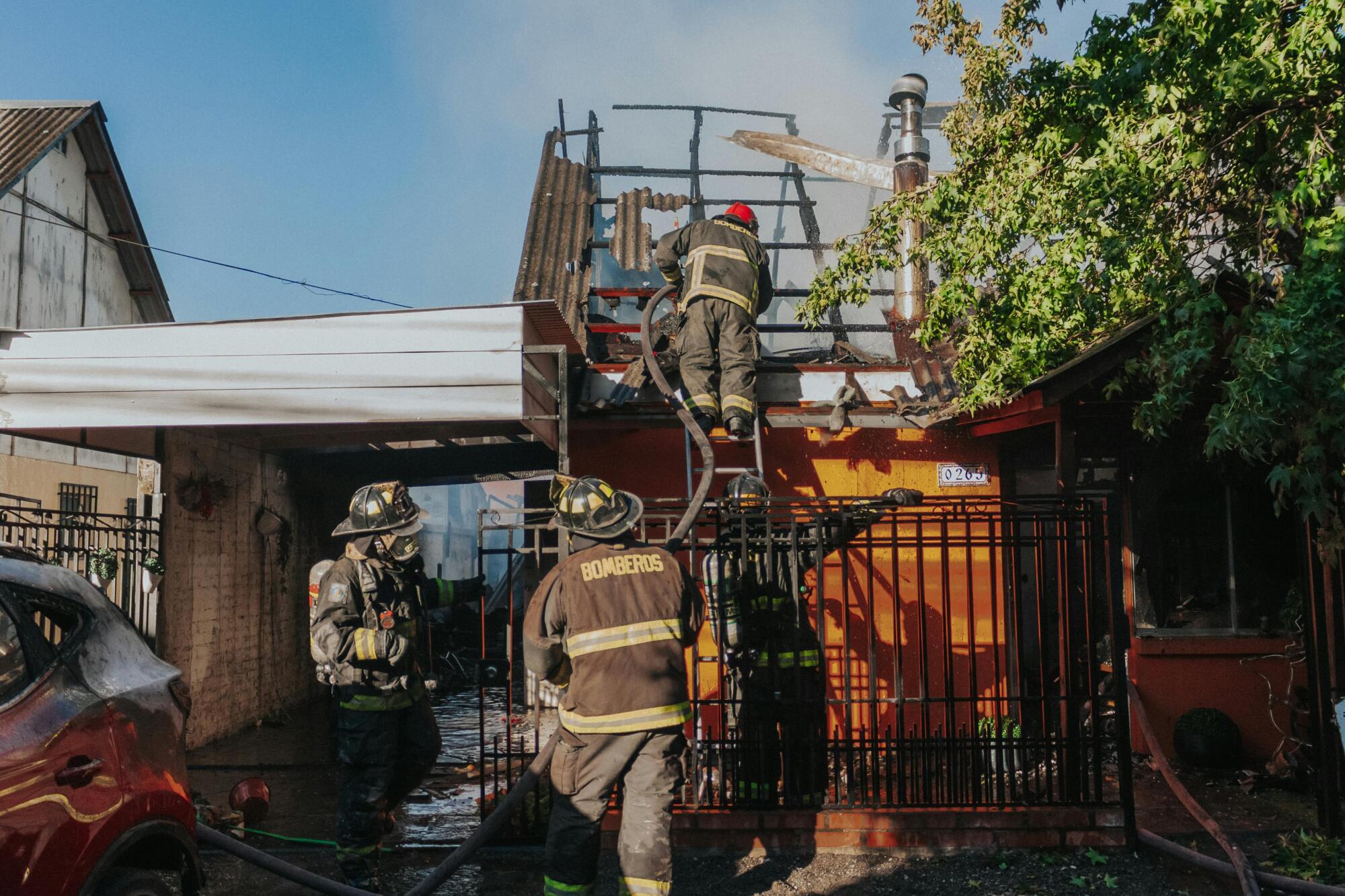 fire damaged house